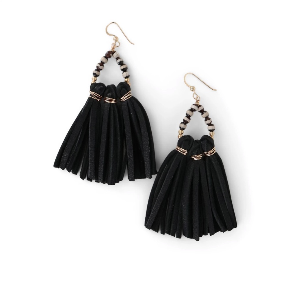 NWT Raven & Riley Leather Earrings